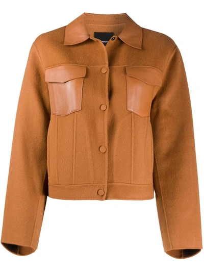 Theory Cropped Cashmere Jacket In Brown