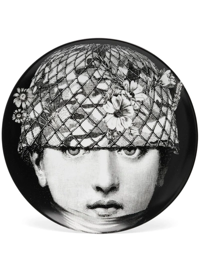 Fornasetti Tema E Variazioni No.384 Wall Plate In White/black