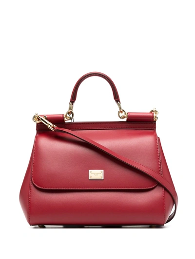 Dolce & Gabbana Medium Sicily Tote Bag In Red