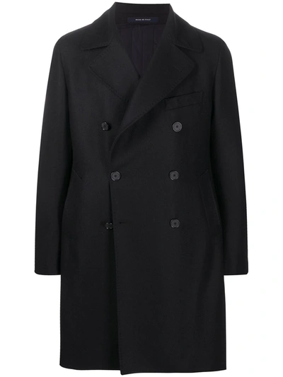 Tagliatore Double-breasted Fitted Coat In Black