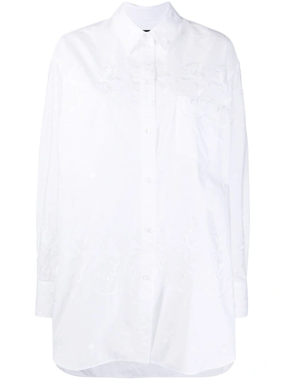 Simone Rocha Embroidered Buttoned Shirt In White