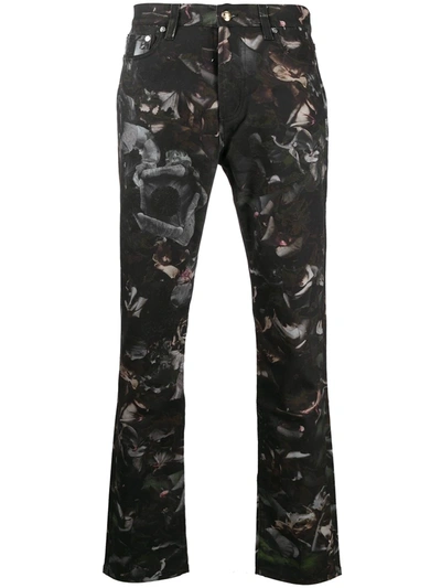 Paul Smith Floral Photo Print Jeans In Black