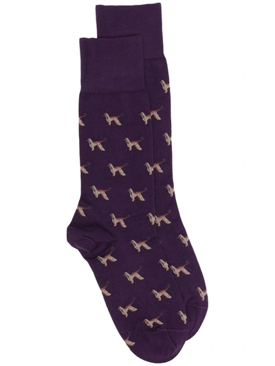 Paul Smith Homer Pattern Socks In Purple