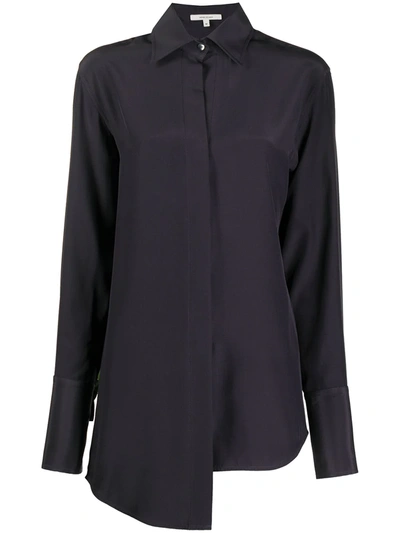 Nensi Dojaka Asymmetric Silk Shirt In Grey