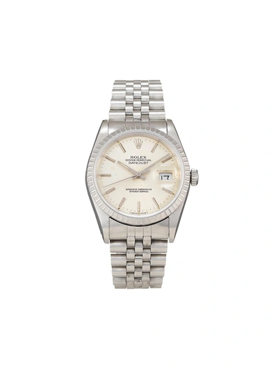 Pre-owned Rolex 1990  Datejust 36mm In Silver