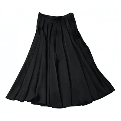 Pre-owned Lanvin Silk Maxi Skirt In Black