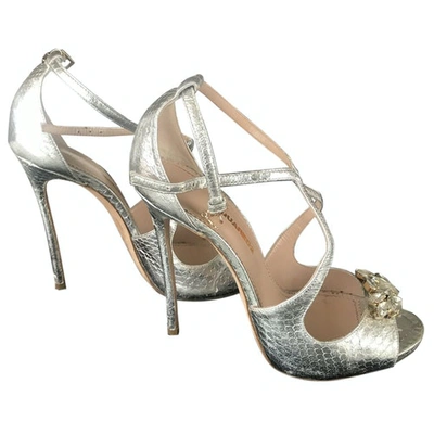 Pre-owned Dsquared2 Leather Sandal In Metallic