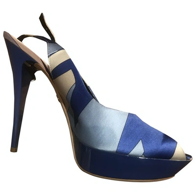Pre-owned Emilio Pucci Cloth Sandal In Blue