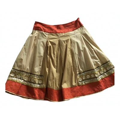 Pre-owned Hoss Intropia Mid-length Skirt In Beige
