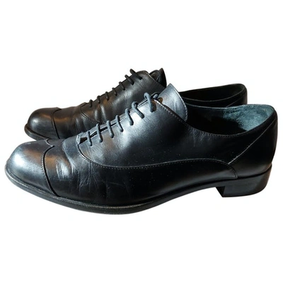 Pre-owned Moschino Leather Lace Ups In Black