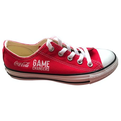 Pre-owned Converse Cloth Trainers In Red