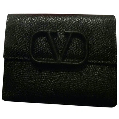 Pre-owned Valentino Garavani Blue Leather Wallet