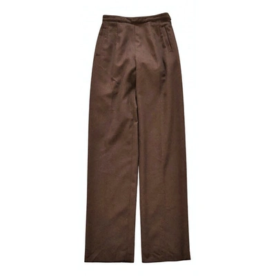 Pre-owned Fontana Wool Trousers In Brown