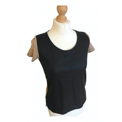 Pre-owned Claudie Pierlot Linen T-shirt In Black