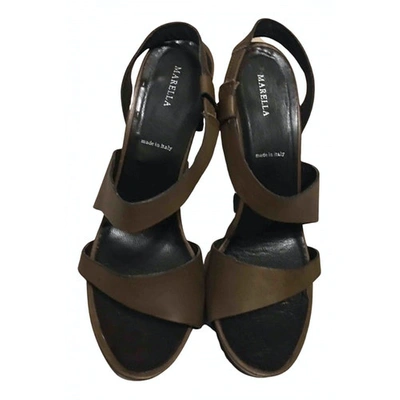 Pre-owned Marella Leather Sandal In Brown