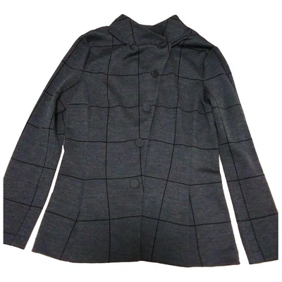 Pre-owned Emporio Armani Wool Blazer In Anthracite
