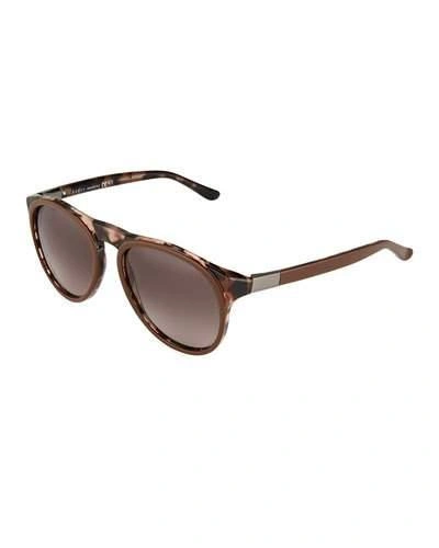 Gucci Round Plastic Sunglasses, Brown