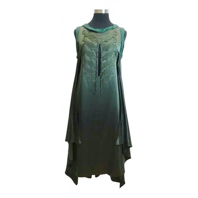 Pre-owned Jean Paul Gaultier Green Silk Dress