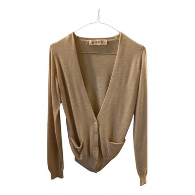 Pre-owned Marni Cashmere Cardigan In Beige