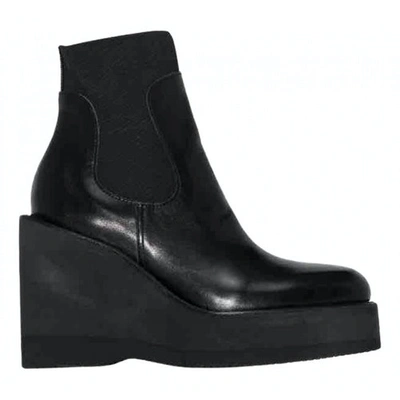 Pre-owned Sacai Ankle Boots In Black