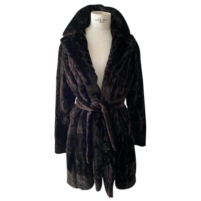 Pre-owned Marella Faux Fur Coat In Brown