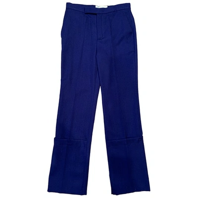 Pre-owned Ports 1961 Wool Straight Pants In Blue