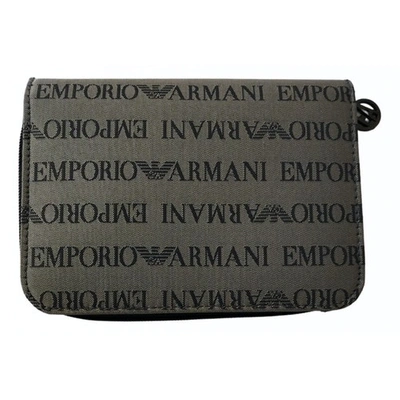 Pre-owned Emporio Armani Cloth Wallet In Grey