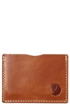 Fjall Raven Ovik Leather Card Holder In Leather Cognac