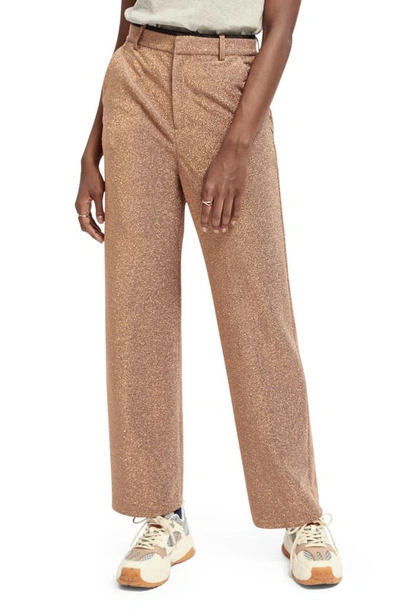 Scotch & Soda Wide Leg Stretch Metallic Pants In Combo Z