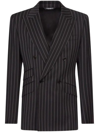 Dolce & Gabbana Double-breasted Suit In Black