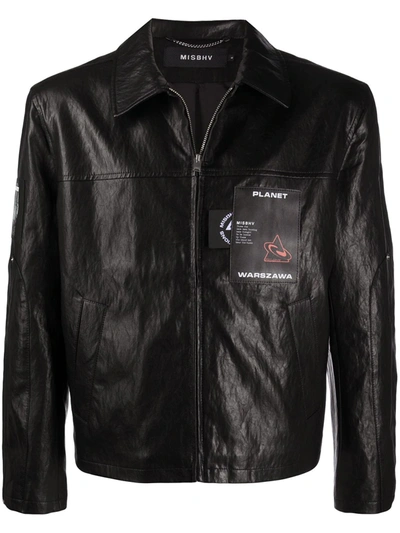 Misbhv Faux Leather Jacket In Black