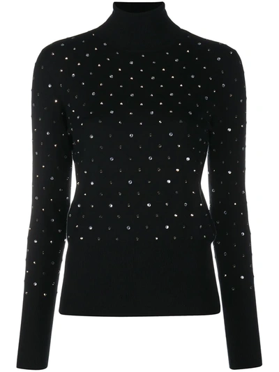 Liu •jo Sequin And Bead Embellished Jumper In Black