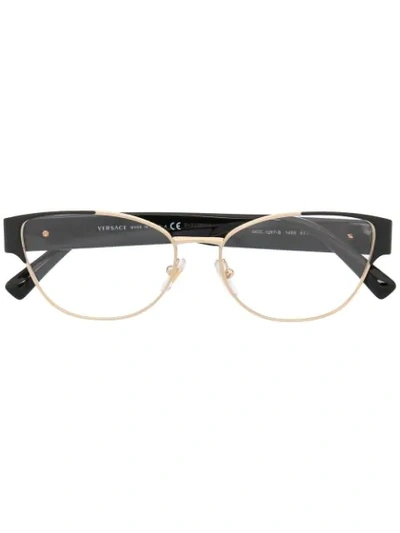 Versace Oval-frame Glasses In Black