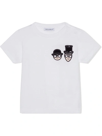 Dolce & Gabbana Babies' Dg Family Hat T-shirt In White