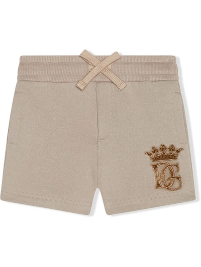 Dolce & Gabbana Babies' Logo-appliquéd Shorts In Grey