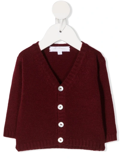 Mariella Ferrari Babies' V-neck Knitted Jacket In Red