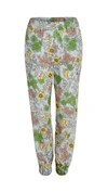 Tory Burch Floral Print Crop Cotton Pants In Hibiscis