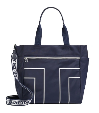 Tory Sport Nylon Graphic-t Holdall In Navy Blue