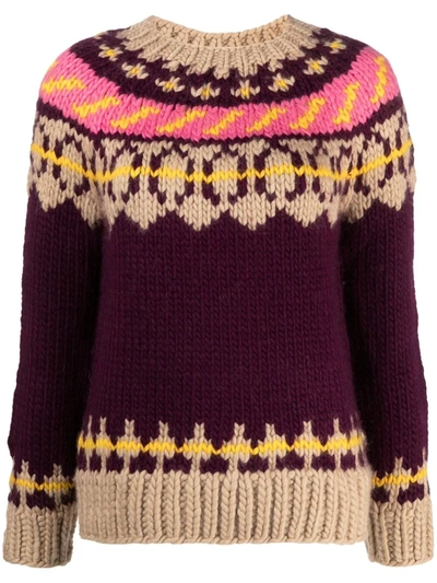 Tory Burch Fair Isle Wool Sweater In Multicoloured