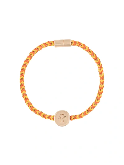 Tory Burch Kira Braided Charm Bracelet In Tory Gold / Goldfinch / Candied Orange