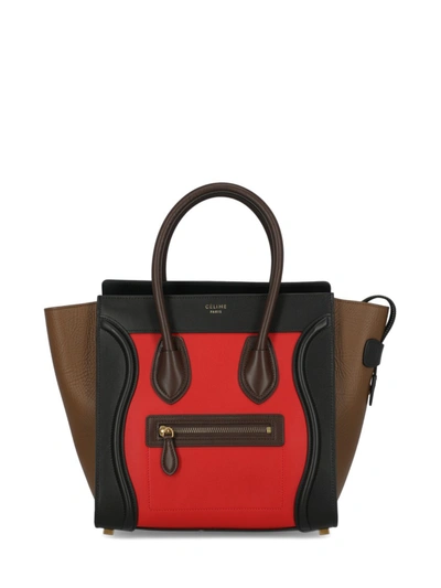 Celine Luggage Leather Tote Bag In Multicolor