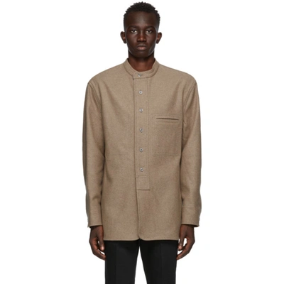 Lemaire Beige Felted Jacket In 230 Beige