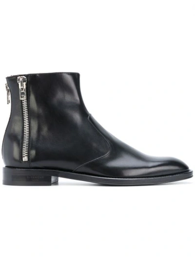 Givenchy Leather 3-zip Ankle Boot In Black