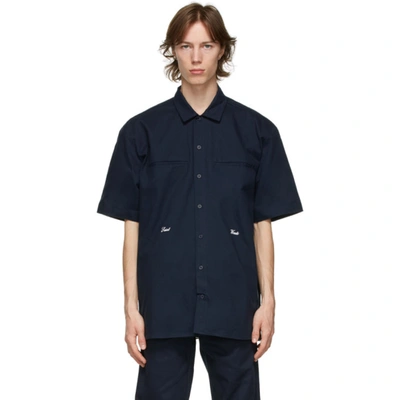 Saintwoods Navy Workshirt Short Sleeve Shirt