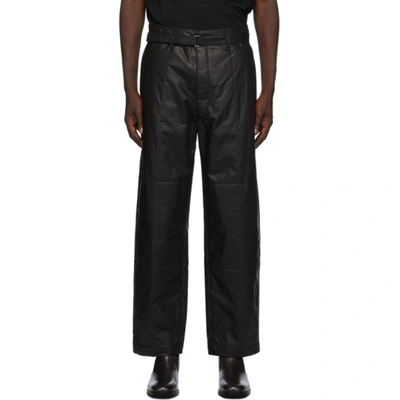 Lemaire Black Cotton Trousers In 999 Black