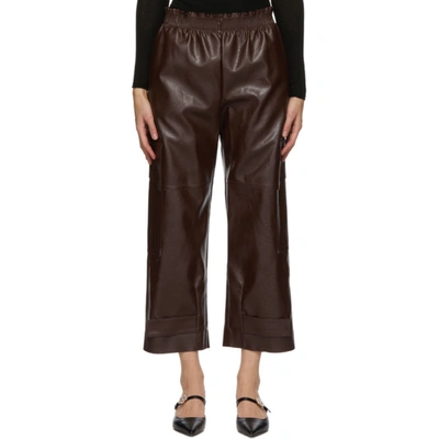 Stella Mccartney Burgundy Faux-leather Sylvia Trousers In 7745 Mhgny