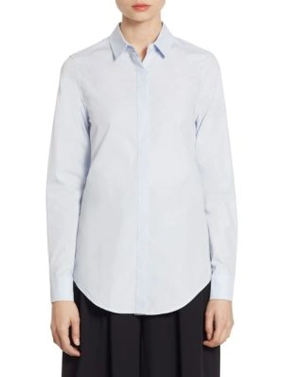Tome Tie Back Cotton Shirt In Light Blue