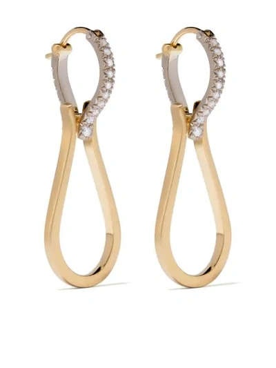 Hum 18kt White And Yellow Gold Diamond Drop Earrings