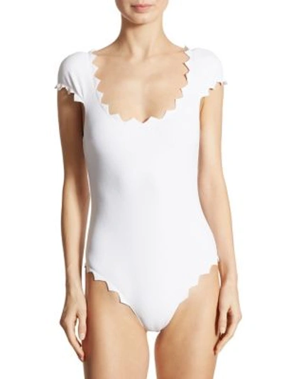Marysia Mexico Laser-cut One-piece Maillot In Bright White