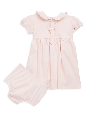 Ralph Lauren Baby Girl's Polo Dress & Bloomers Set In Pink